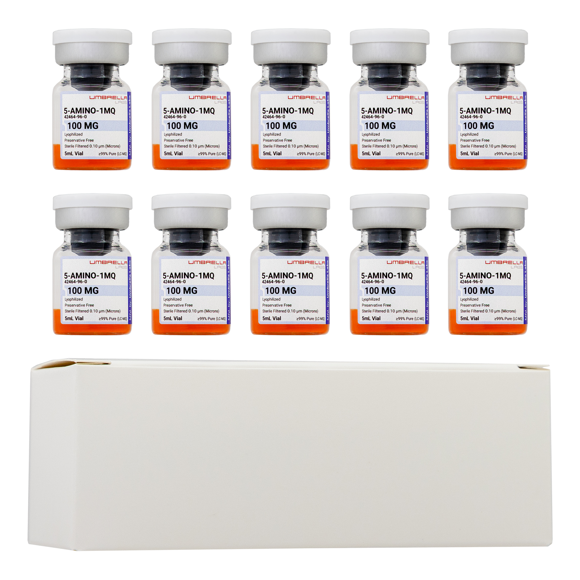 5-AMINO-1MQ PEPTIDE 50MG/100MG VIAL (10-PACK) - 100 Milligram Vials 10-Pack