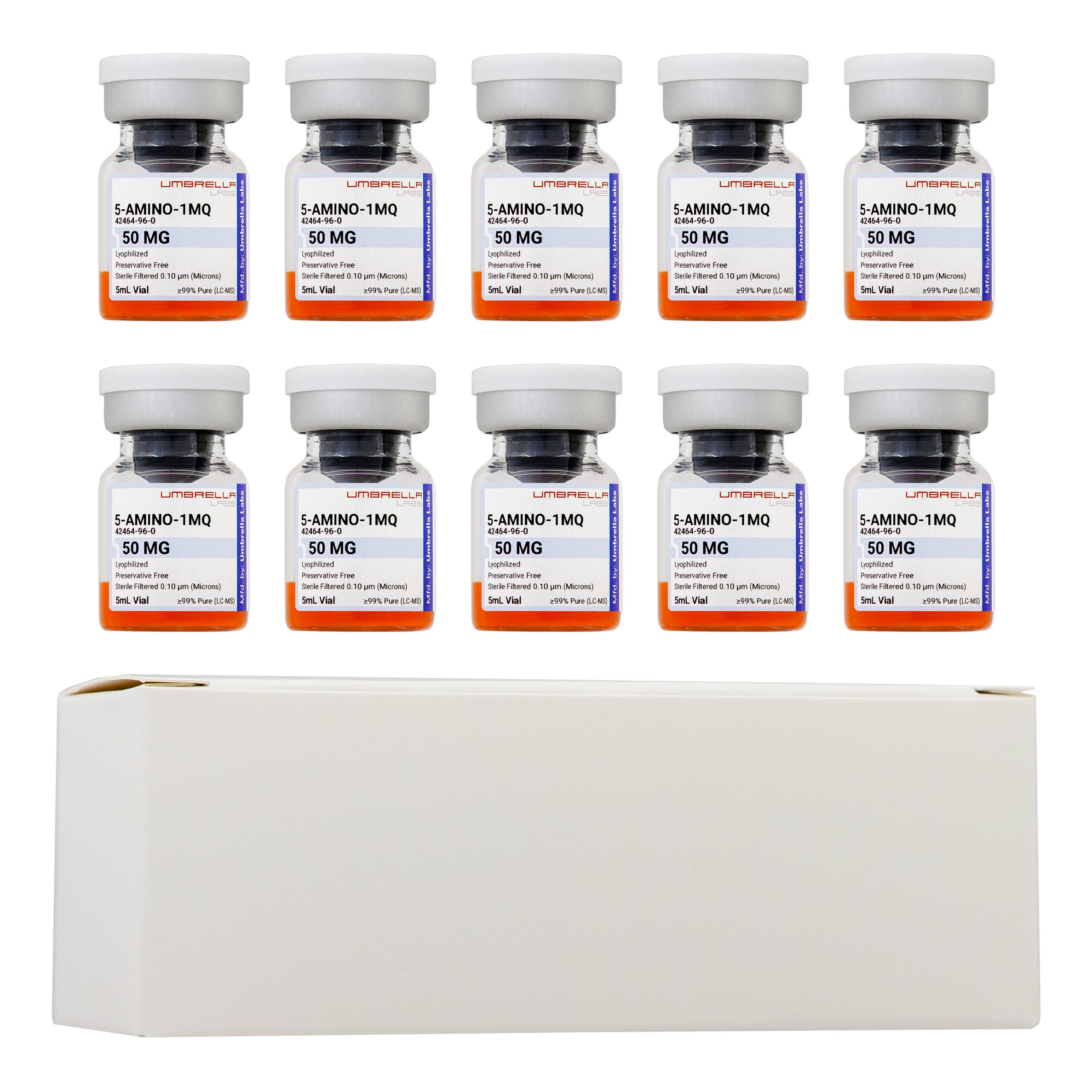 5-AMINO-1MQ PEPTIDE 50MG/100MG VIAL (10-PACK) - 50 Milligram Vials 10-Pack