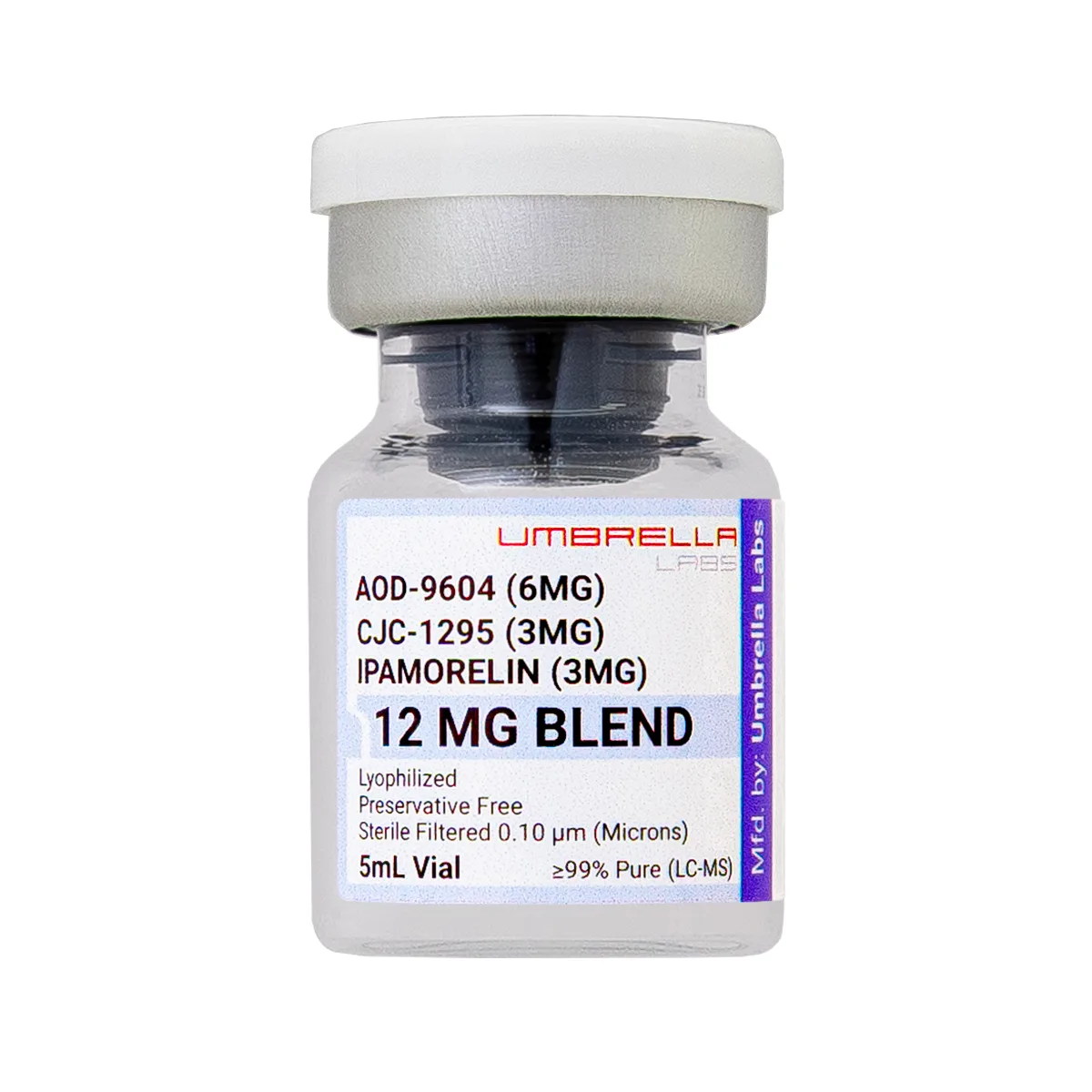 AOD-9604, CJC-1295 and ipamorelin blend, 12mg 2 AOD-9604, CJC-1295 and ipamorelin peptide blend from Umbrella Labs, view 2