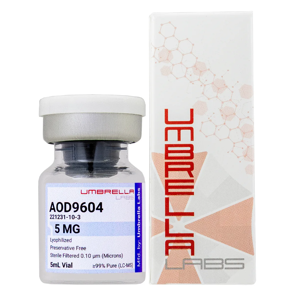 AOD-9604 peptide vial 2 AOD-9604 peptide vial from Umbrella Labs, view 2