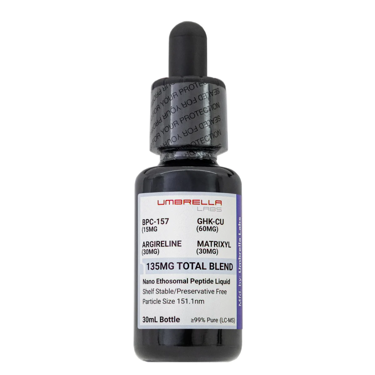 BPC-157, GHK-Cu, argireline and Matrixyl ethosomal liquid 1 BPC-157, GHK-Cu, argireline and Matrixyl ethosomal liquid from Umbrella Labs