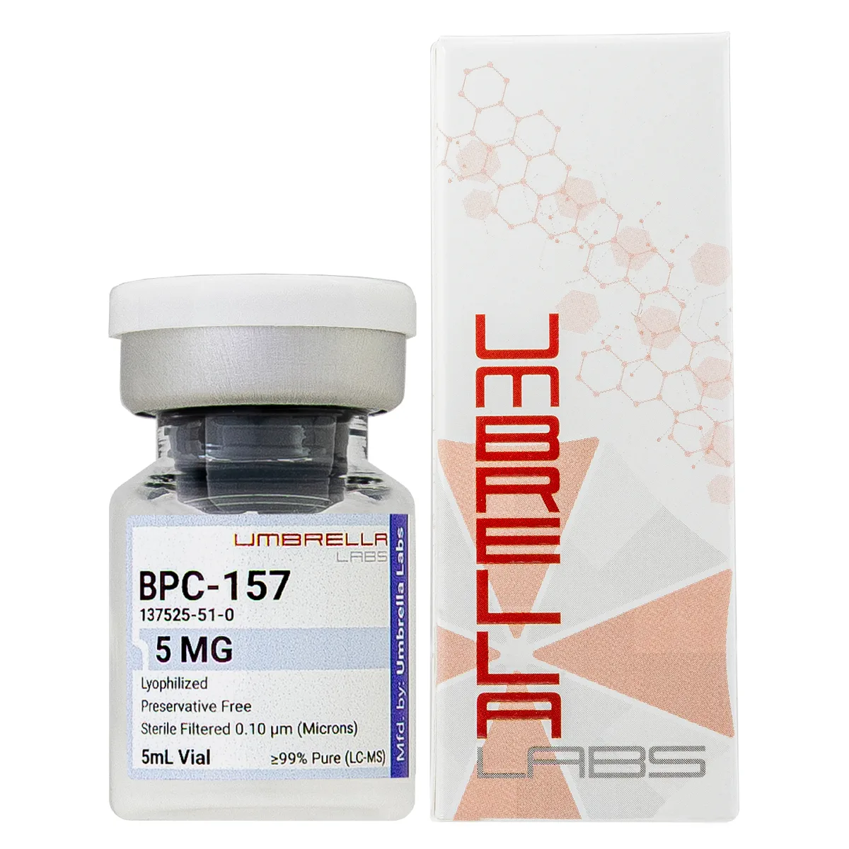 BPC-157 peptide vial 6 BPC-157 peptide vial from Umbrella Labs, view 6