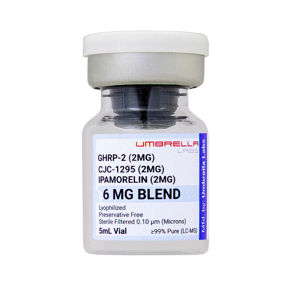 CJC-1295, ipamorelin and GHRP-2 blend, 6mg 2 CJC-1295, ipamorelin and GHRP-2 peptide blend from Umbrella Labs, view 2