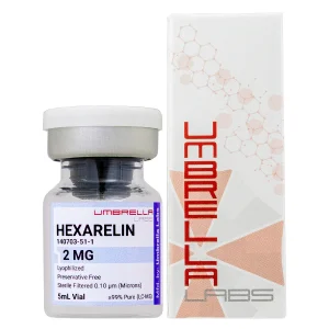 Hexarelin peptide vial from Umbrella Labs