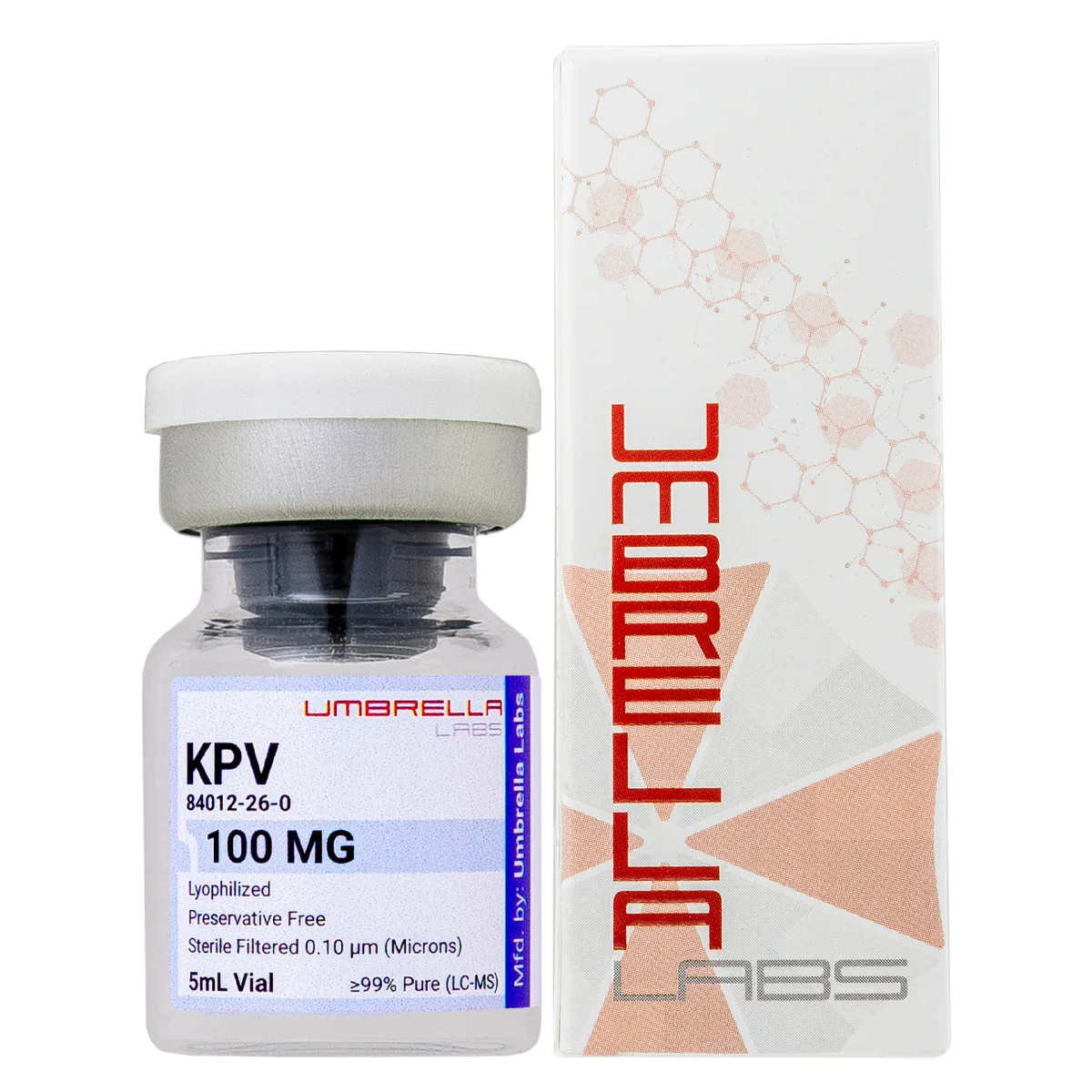 KPV peptide vial 2 KPV peptide vial from Umbrella Labs, view 2