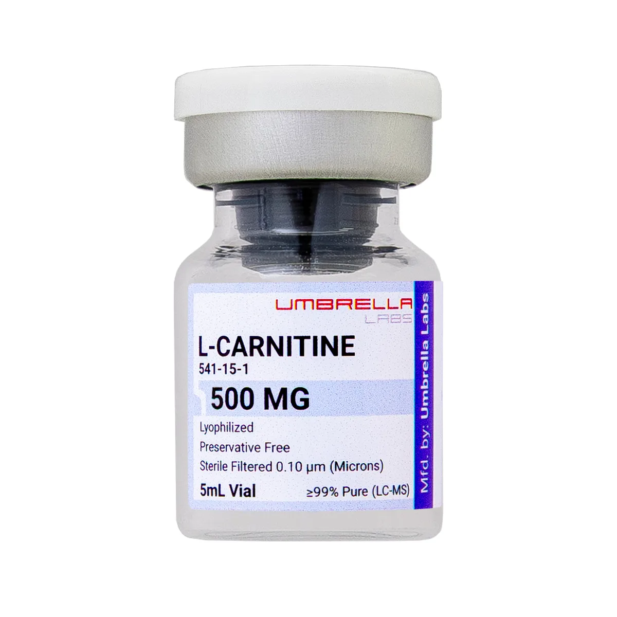 L-carnitine vial, 500mg 2 L-carnitine vial from Umbrella Labs, view 2