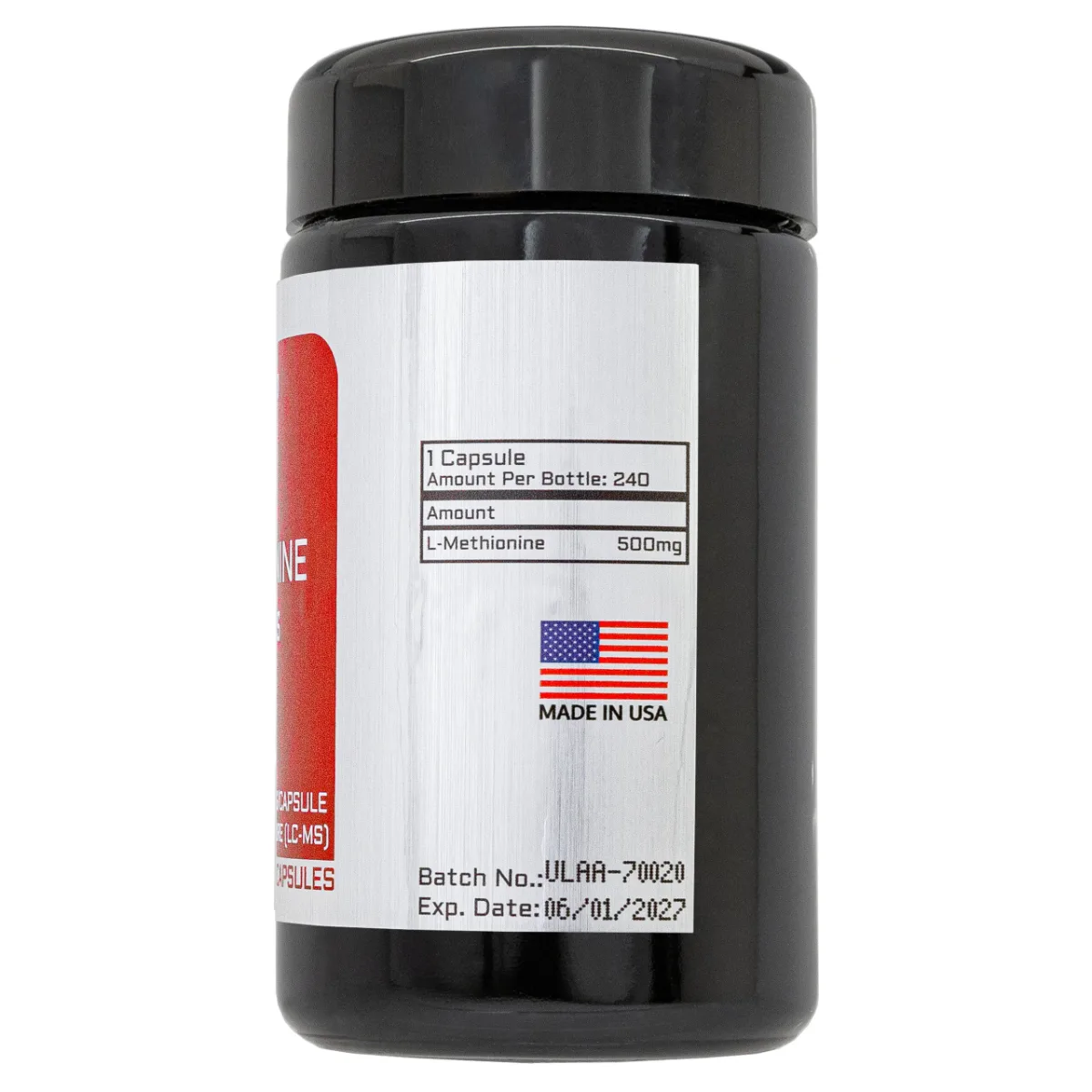 L-methionine capsules, 240 x 500mg 3 L-methionine capsules from Umbrella Labs, view 3