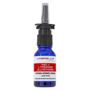 L-theanine, NAD+ and glutathione nasal spray from Umbrella Labs