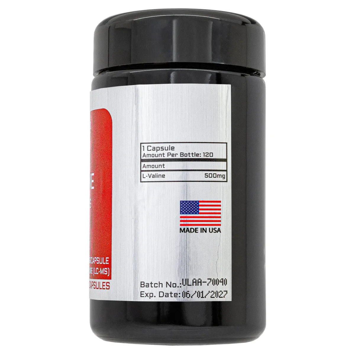 L-valine capsules, 120 x 500mg 3 L-valine capsules from Umbrella Labs, view 3