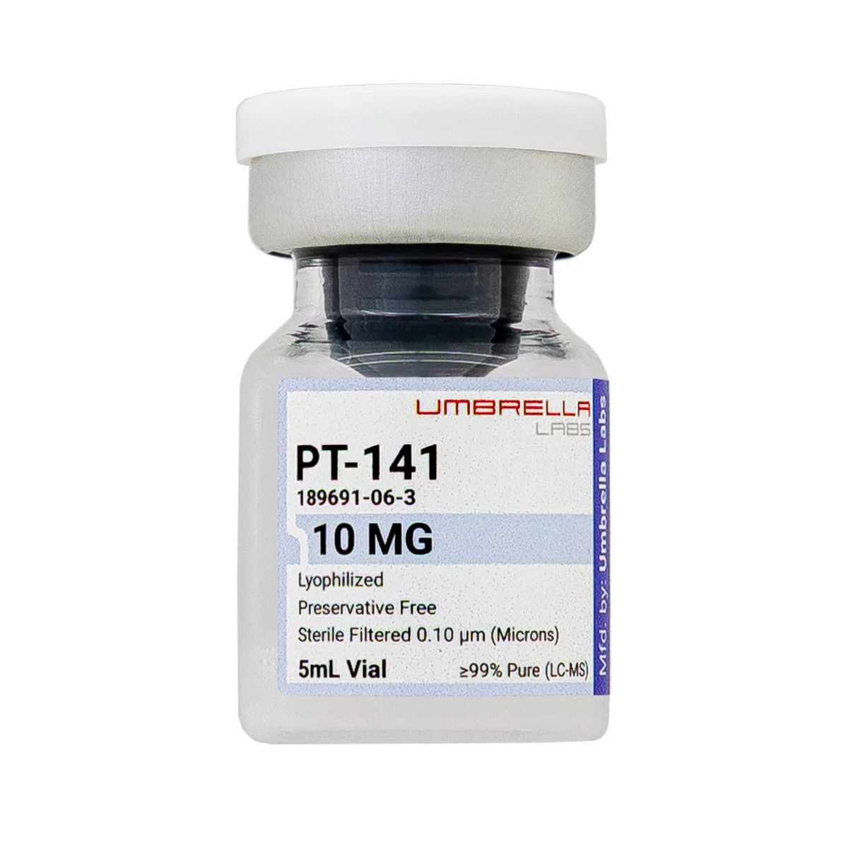 PT-141 peptide vial, 10mg 2 PT-141 peptide vial from Umbrella Labs, view 2