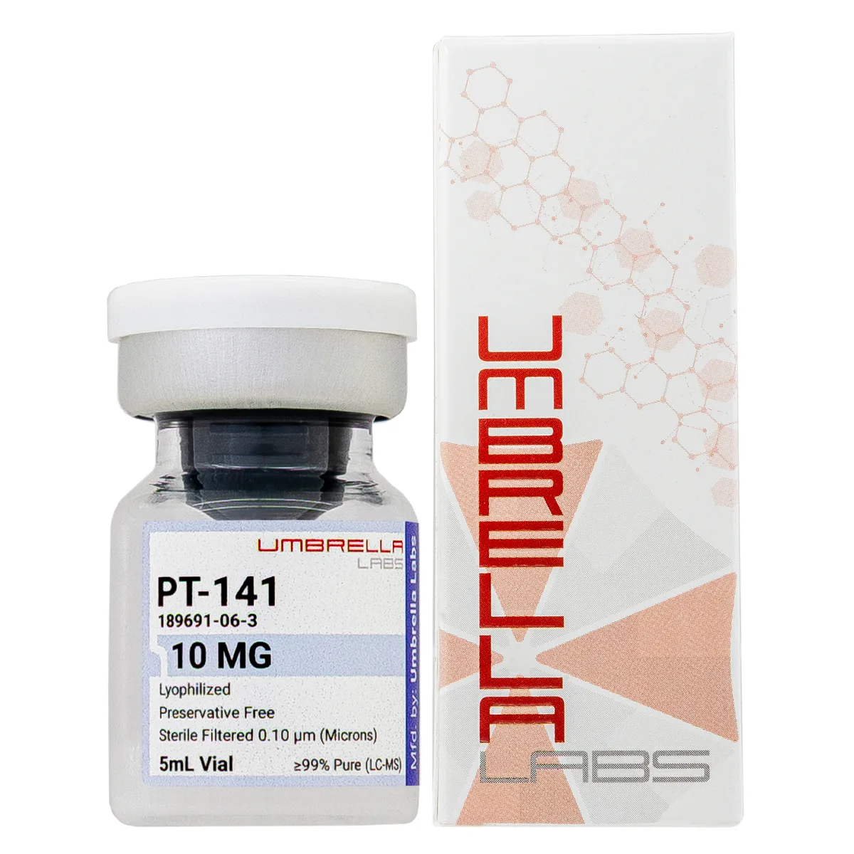 PT-141 peptide vial, 10mg 1 PT-141 peptide vial from Umbrella Labs