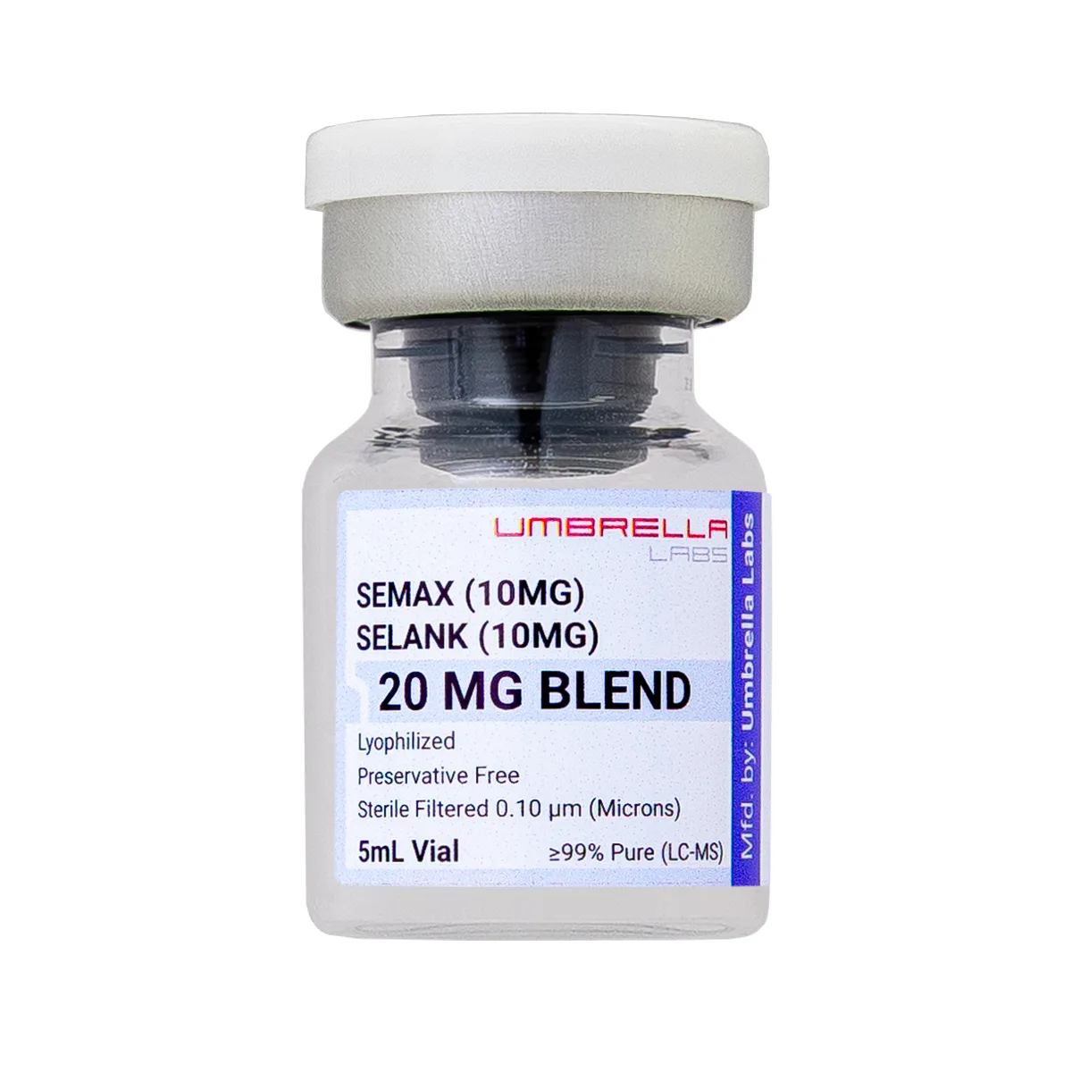 Selank and Semax blend, 20mg 2 Selank and Semax peptide blend from Umbrella Labs, view 2