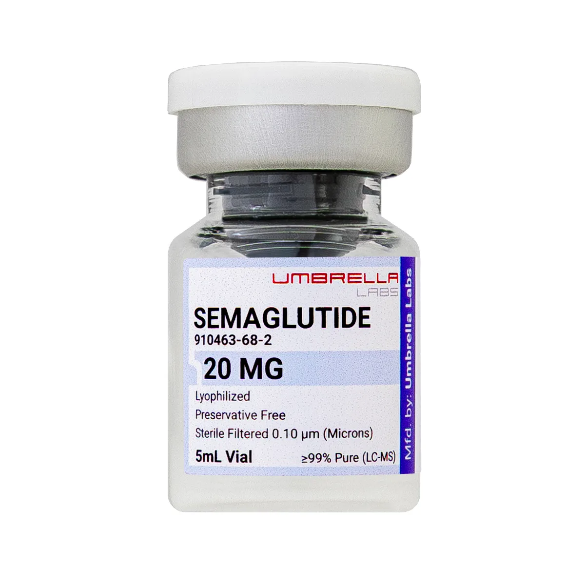 Semaglutide peptide vial 7 Semaglutide peptide vial from Umbrella Labs, view 7