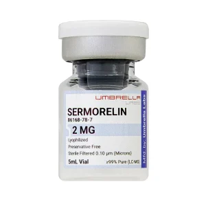 Sermorelin peptide vial from Umbrella Labs