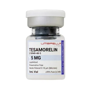 Tesamorelin peptide vial from Umbrella Labs