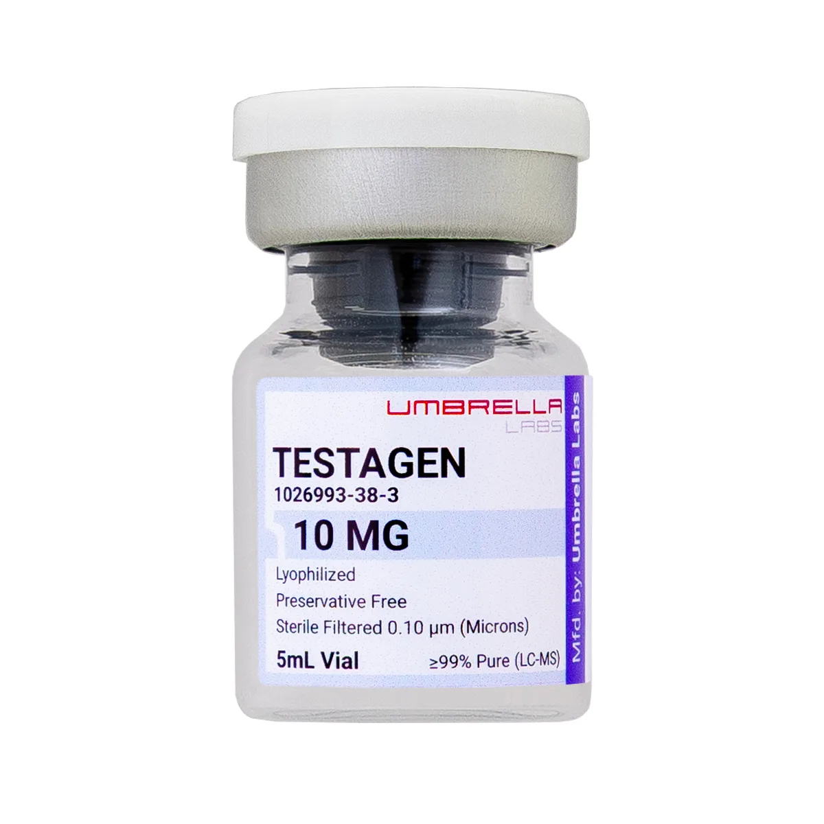 Testagen peptide vial, 10mg 2 Testagen peptide vial from Umbrella Labs, view 2