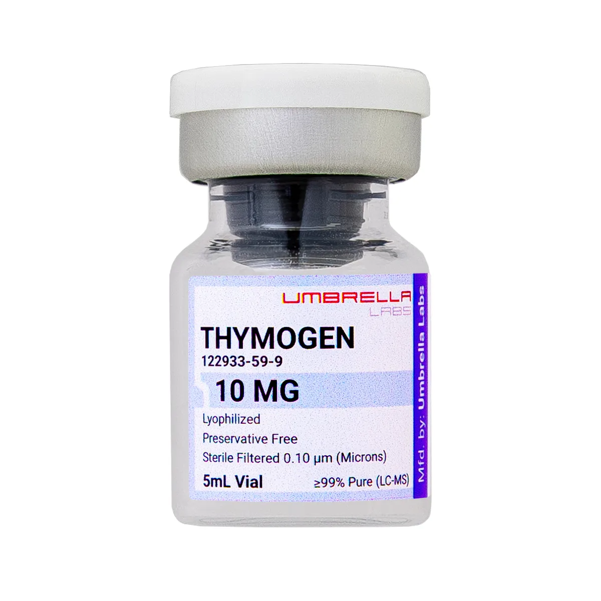 Thymogen peptide vial, 10mg 2 Thymogen peptide vial from Umbrella Labs, view 2