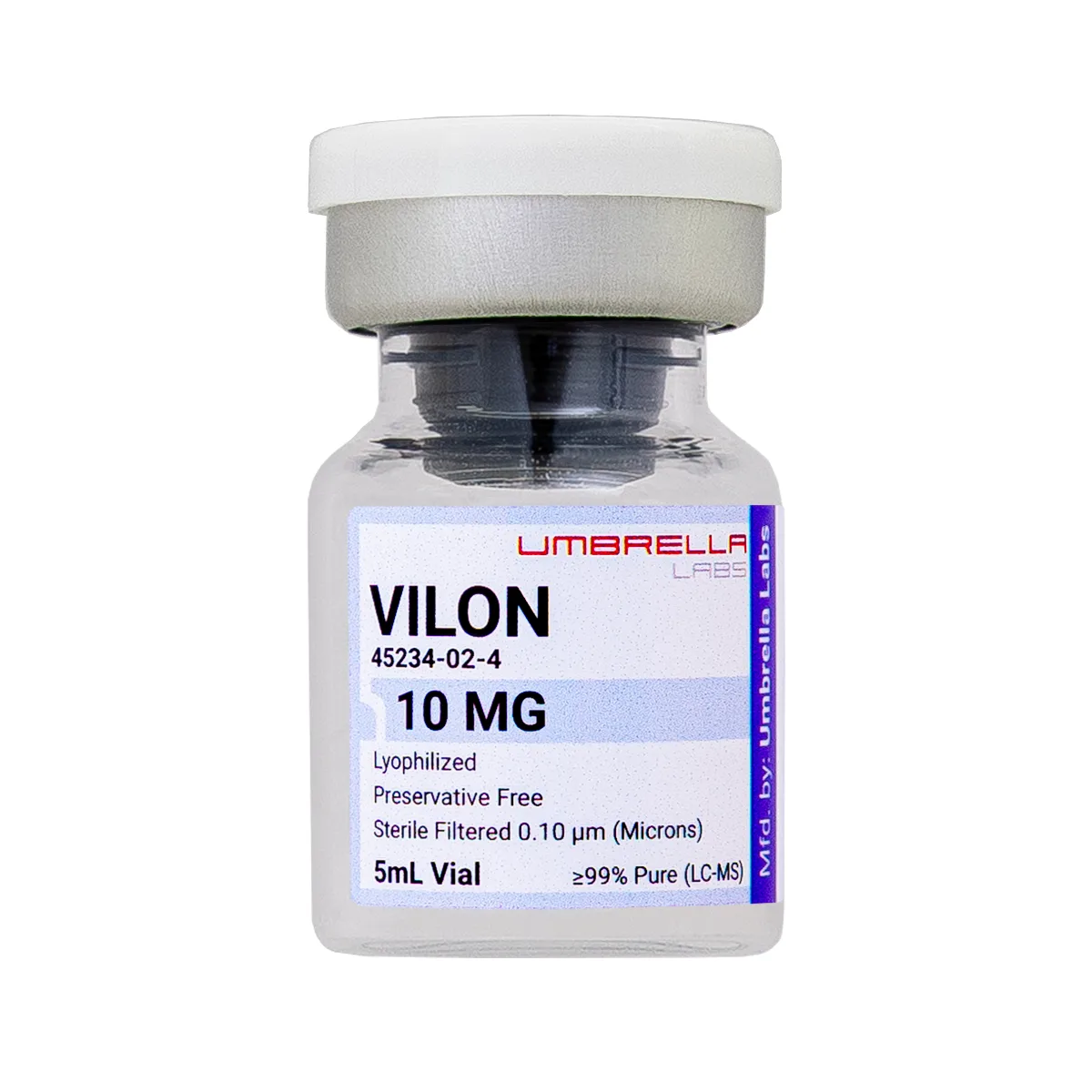 Vilon peptide vial, 10mg 2 Vilon peptide vial from Umbrella Labs, view 2